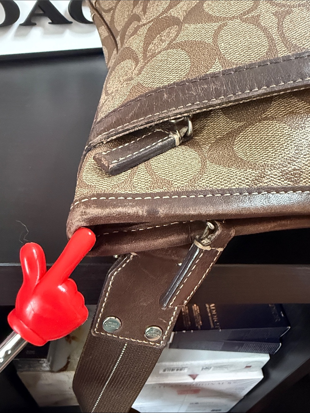 Coach Signature Stripe Canvas Crossbody Bag - Picture 11 of 15